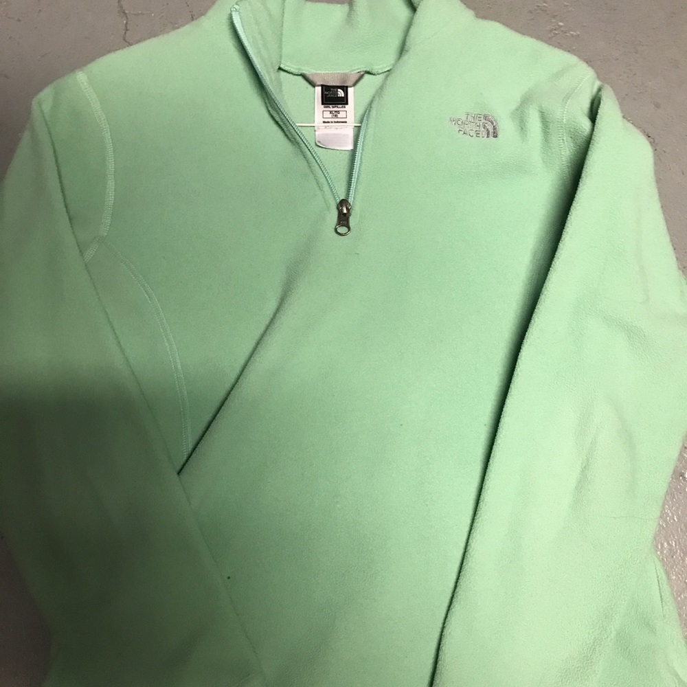 Mint green quarter-zip sweat shirt